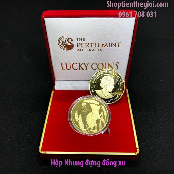  tiền xu hình con chuột úc mạ vàng